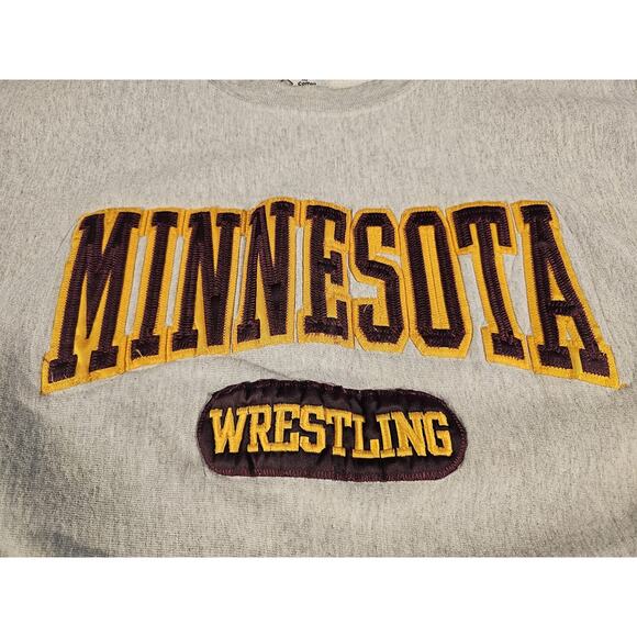 Vintage Minnesota Golden Gophers Wrestling Crewneck Sweatshirt XL USA Polycotton - Picture 2 of 9